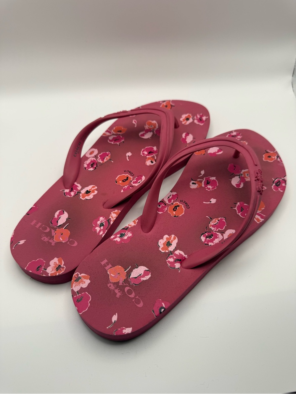 Coach Floral Pink Floral Flip Flop Sandals - Picture 4 of 9